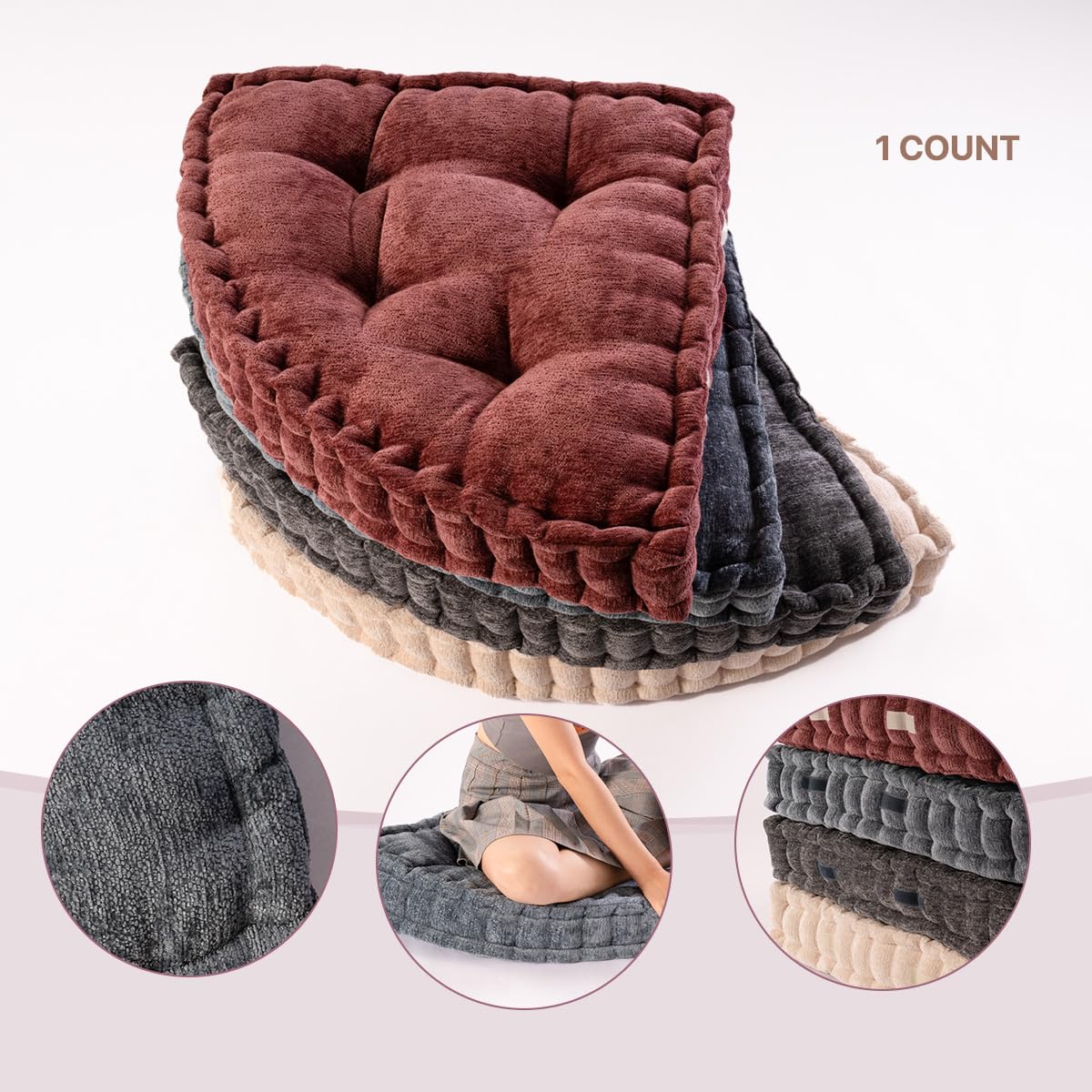Amazon.com: TEXSTEAD Fan-Shaped Floor Cushion Corner Nook Floor